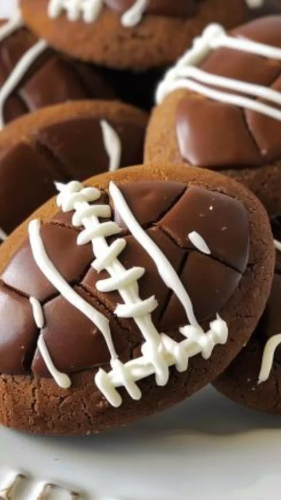 Chocolate Football Cookies
