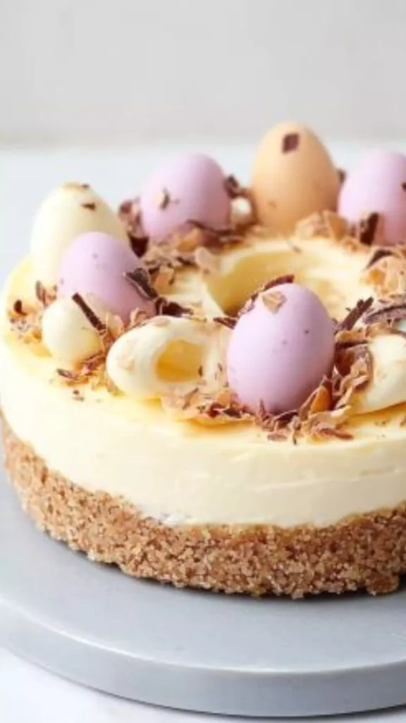 Easy White chocolate mini egg cheesecake
