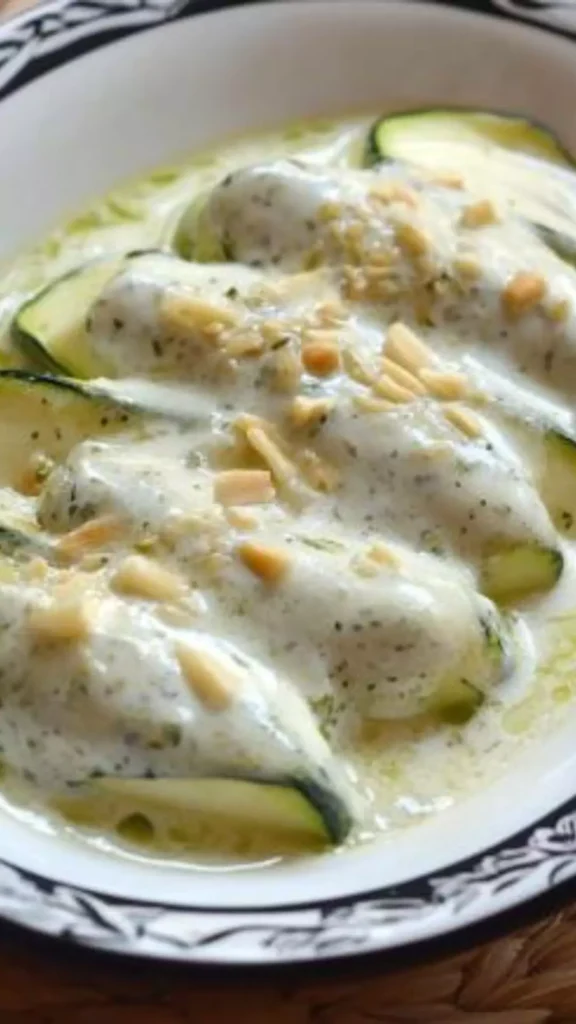 Kousa bil laban (zucchini in yoghurt sauce)
