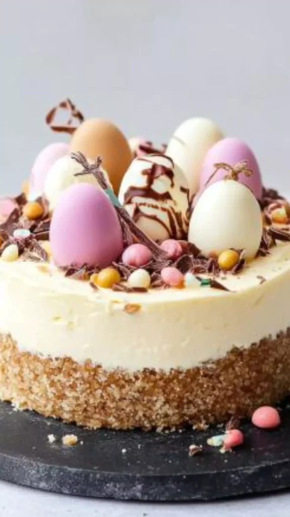 White chocolate mini egg cheesecake
