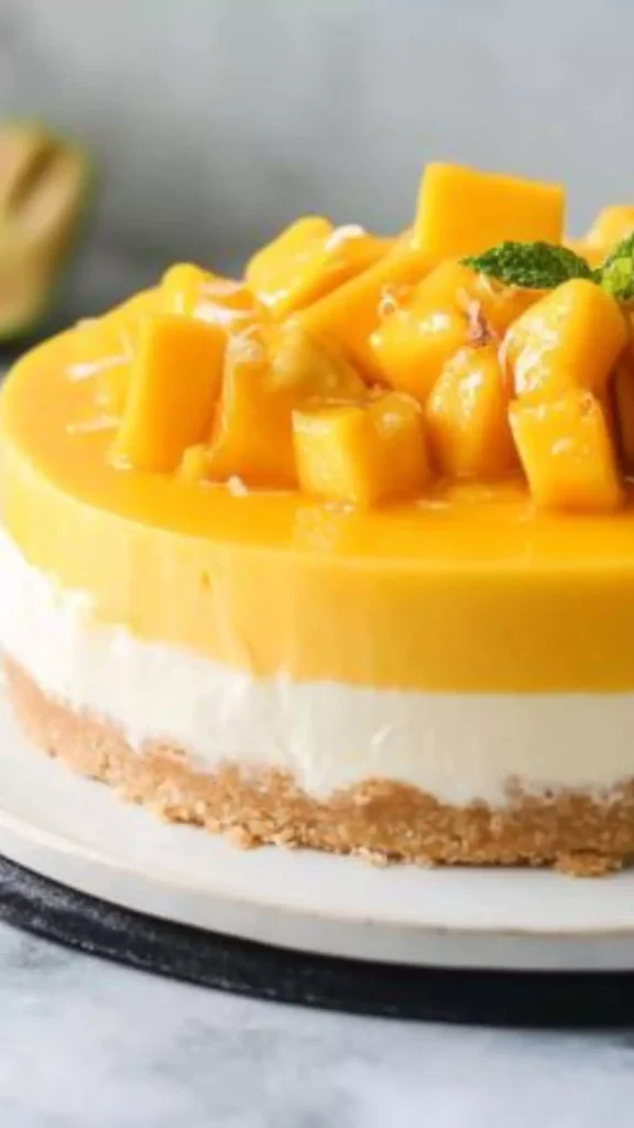 Easy No bake mango cheesecake recipe
