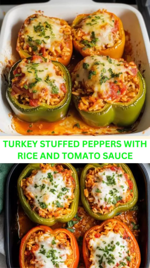 Best Turkey Stuffed Peppers With Rice And Tomato Sauce
