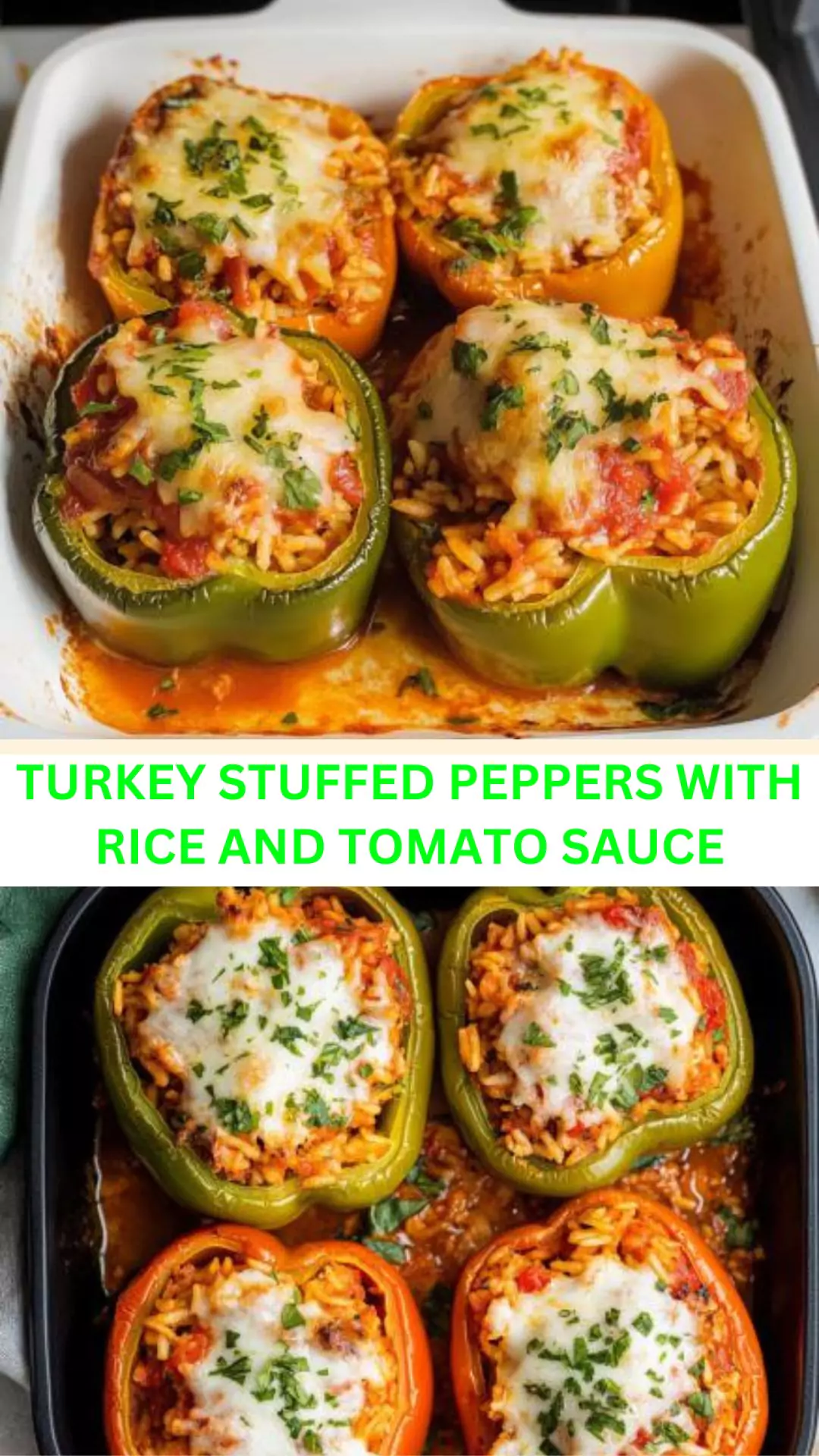 Best Turkey Stuffed Peppers With Rice And Tomato Sauce