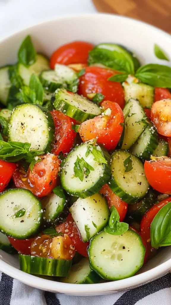 Easy Panera Cucumber Tomato Salad Recipe
