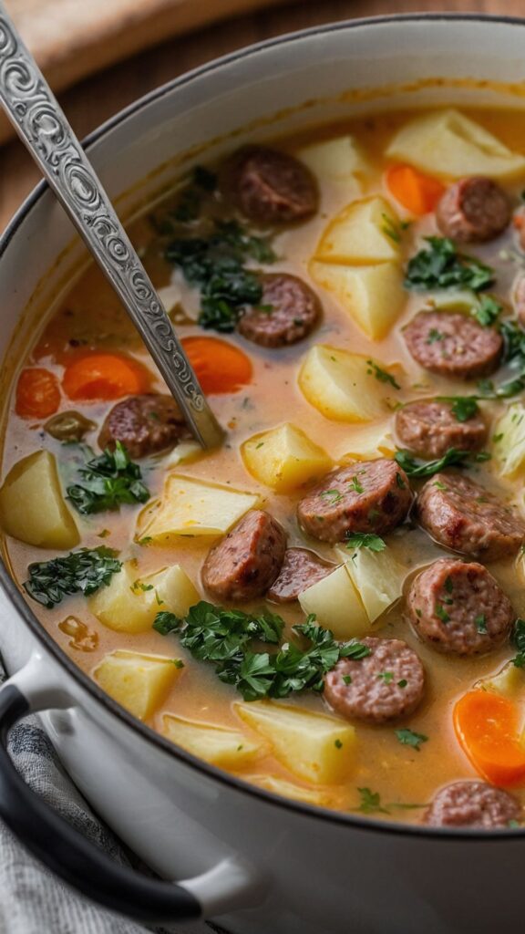 cabbage sausage potato soup copycat recipe